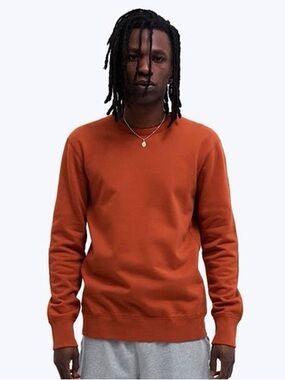 Reigning Champ Sz L Midweight Terry Crewneck Sierra Orange Sweatshirt